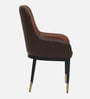 Leya Arm Chair In Brown Leatherette With Black Powder Coated Base
