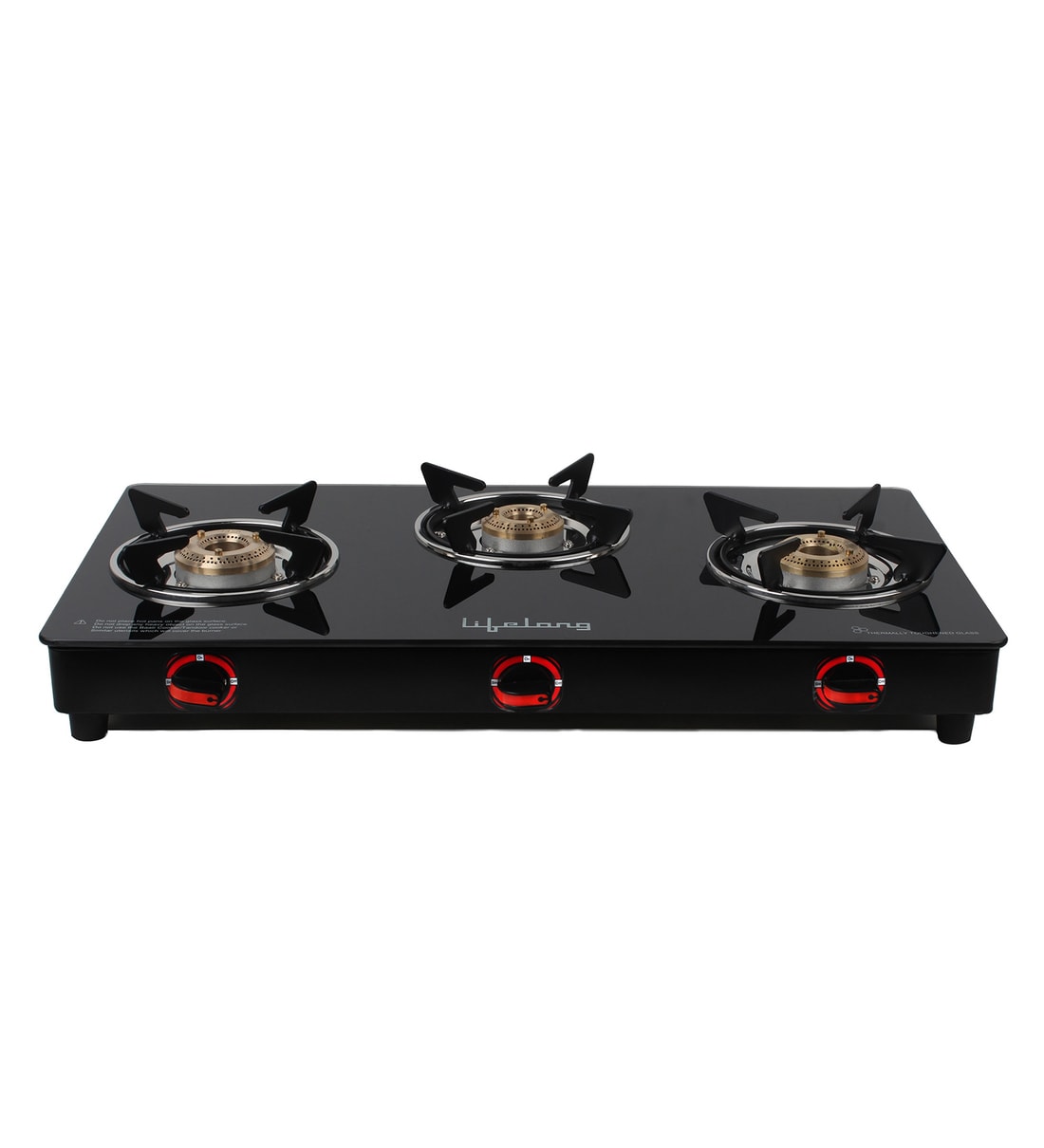 Buy Lifelong LLGS23 3 Burner Gas Stove with Glass Top in Black Colour