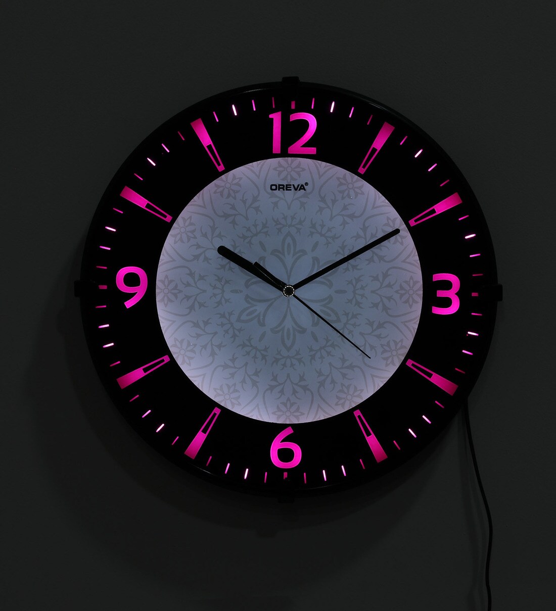 Buy Pink Plastic Analog Contemporary Wall Wall Clock by Oreva Online