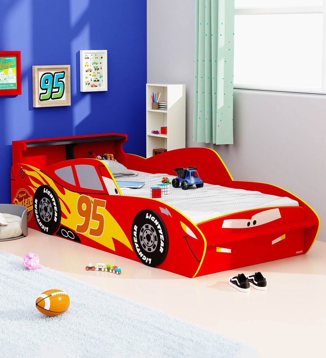 Buy Lightning McQueen Single Kids Bed In Red Colour at 25% OFF by ...