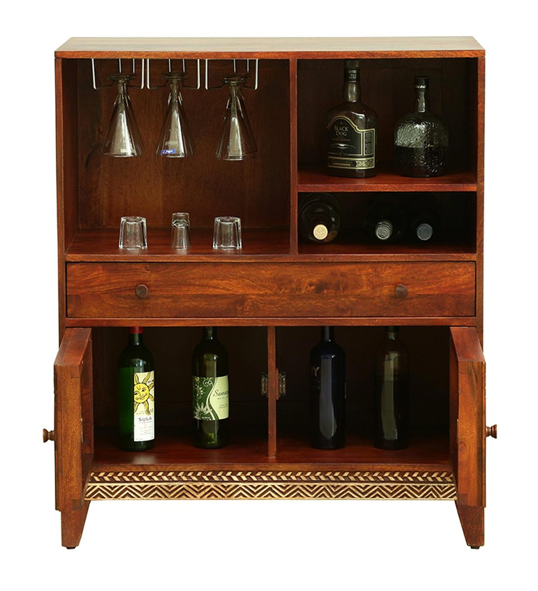 Buy Lima Solid Wood Bar In Honey Oak Finish By Woodsworth Online Bar Bar