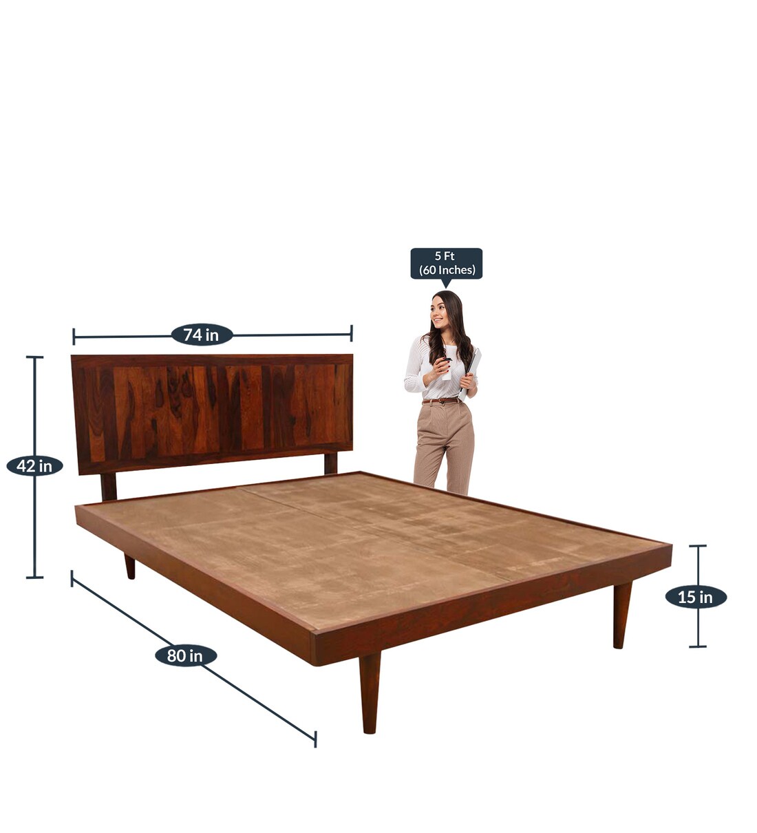 Buy Line King Size Bed In Honey Finish By Sleepx Online Contemporary
