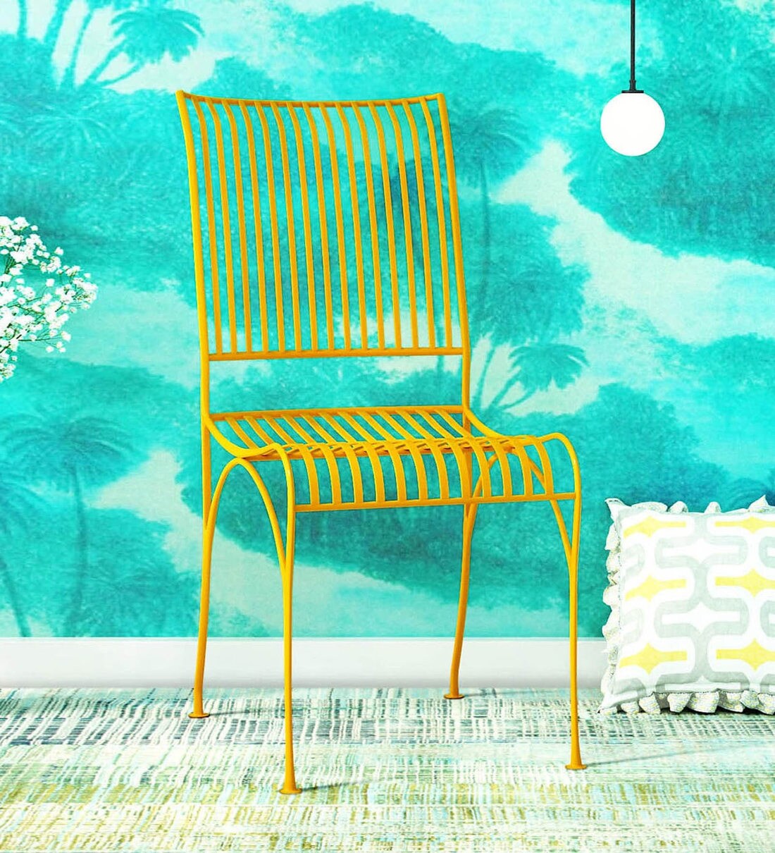 Buy Lisheen Cafe Chair In Yellow Colour By Bohemiana Online Cafe