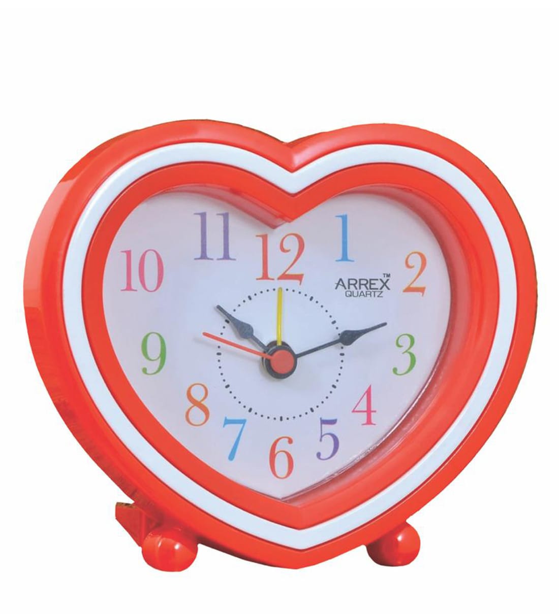 Buy Little Heart Analog Alarm Table Clock in Red by Arrex Online Kids
