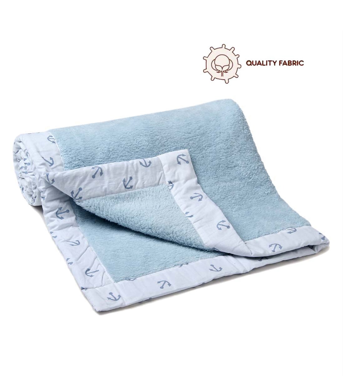 Bacati Little Sailor Velor Blanket - 30 X 40 Inches, Soft Coordinating Baby Blanket