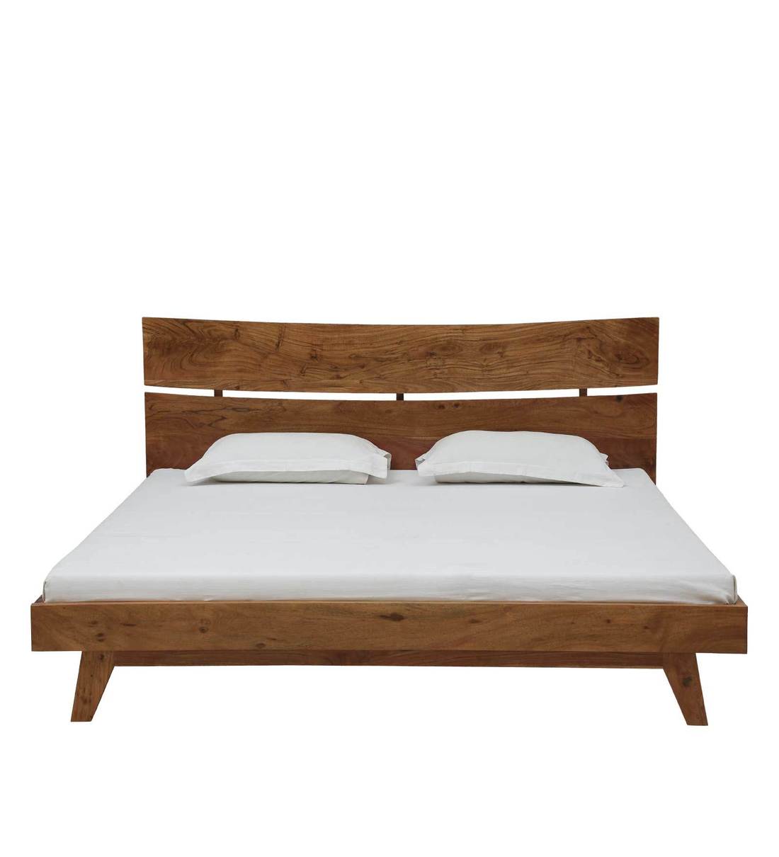 Buy Live Edge Solid Wood Queen Size Bed In Acacia Natural Finish By