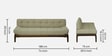 Lille Sheesham Wood 3 Seater Sofa In Beige Colour
