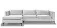 Lima Velvet RHS Sectional Sofa In Light Grey Colour