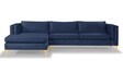 Lima Velvet RHS Sectional Sofa In Navy Blue Colour