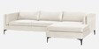 Lima Velvet LHS Sectional Sofa In Beige Colour