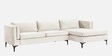 Lima Velvet LHS Sectional Sofa In Beige Colour
