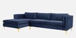 Lima Velvet RHS Sectional Sofa In Navy Blue Colour