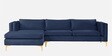 Lima Velvet RHS Sectional Sofa In Navy Blue Colour