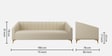 Linda Velvet 3 Seater sofa in Ivory colour