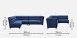 Linora Velvet Corner Sofa in Sapphire Blue Colour
