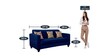 Lipu Fabric 3 Seater Sofa in Royal Blue Colour