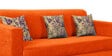 Lipu Fabric 3 Seater Sofa in Vivid Orange Colour