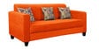 Lipu Fabric 3 Seater Sofa in Vivid Orange Colour