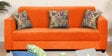 Lipu Fabric 3 Seater Sofa in Vivid Orange Colour