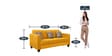Lipu Fabric 3 Seater Sofa in Bold Yellow Colour
