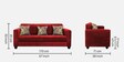 Lipu Fabric 3 Seater Sofa in Blood Maroon Colour