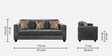 Lipu Fabric 3 Seater Sofa in Charcoal Grey Colour