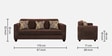 Lipu Fabric 3 Seater Sofa In Cara Brown Colour
