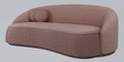 Litchi 3 Seater Curve Sofa In Blush Pink Color