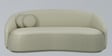 Litchi 3 Seater Curve Sofa In Cream Beige Color