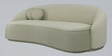 Litchi 3 Seater Curve Sofa In Cream Beige Color