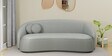 Litchi 3 Seater Curve Sofa In Grey Color