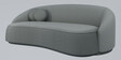 Litchi 3 Seater Curve Sofa In Grey Color