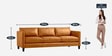 Livi Leatherette 3 Seater Sofa in Bold Yellow Colour