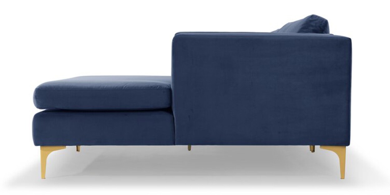 Buy Lima Fabric LHS Sectional Sofa in Navy Blue Colour by Adorn Homez