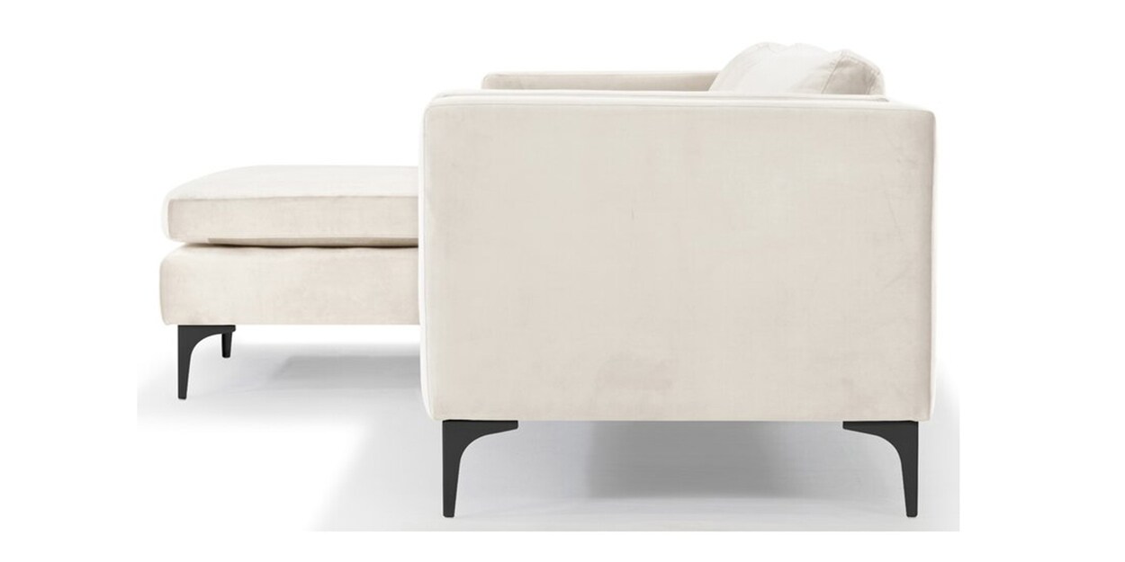 Buy Lima Fabric RHS Sectional Sofa in Beige Colour by Adorn Homez