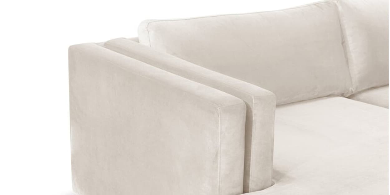 Buy Lima Fabric RHS Sectional Sofa in Beige Colour by Adorn Homez