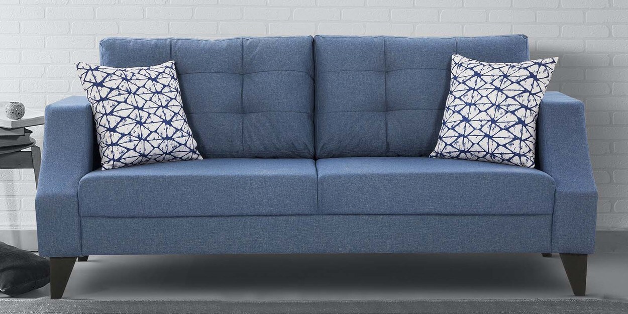 Buy Liverpool 3 Seater Sofa in Blue Colour at 6 OFF by Urban Living