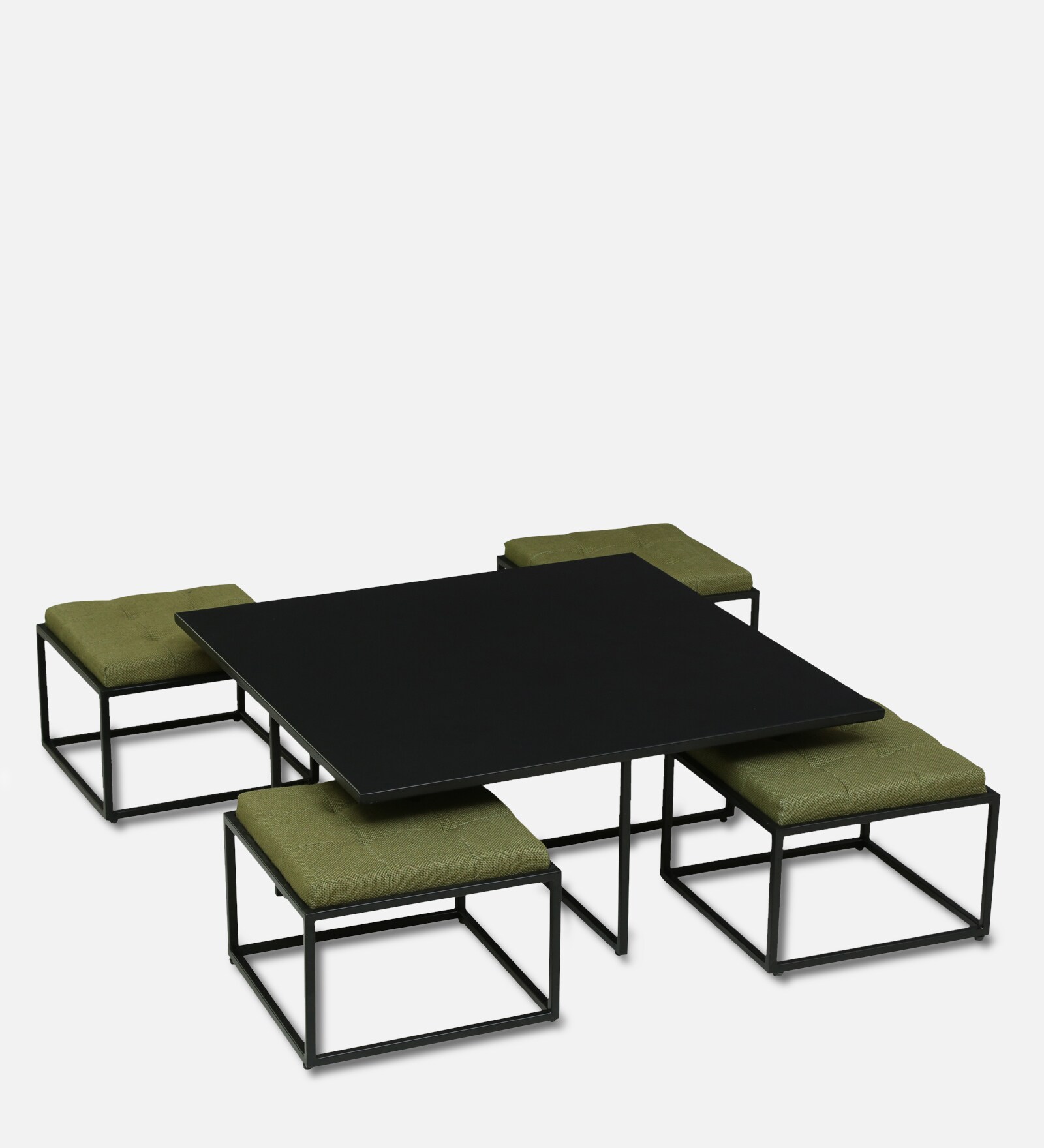 Liam 4 Seater Coffee Table Set In Black Finish