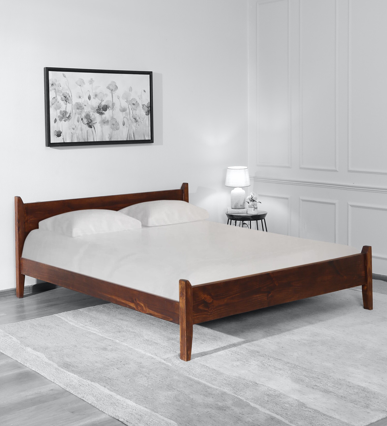 Buy Liam Queen Size Bed in Dark Pine Finish by Komfort Furnishers