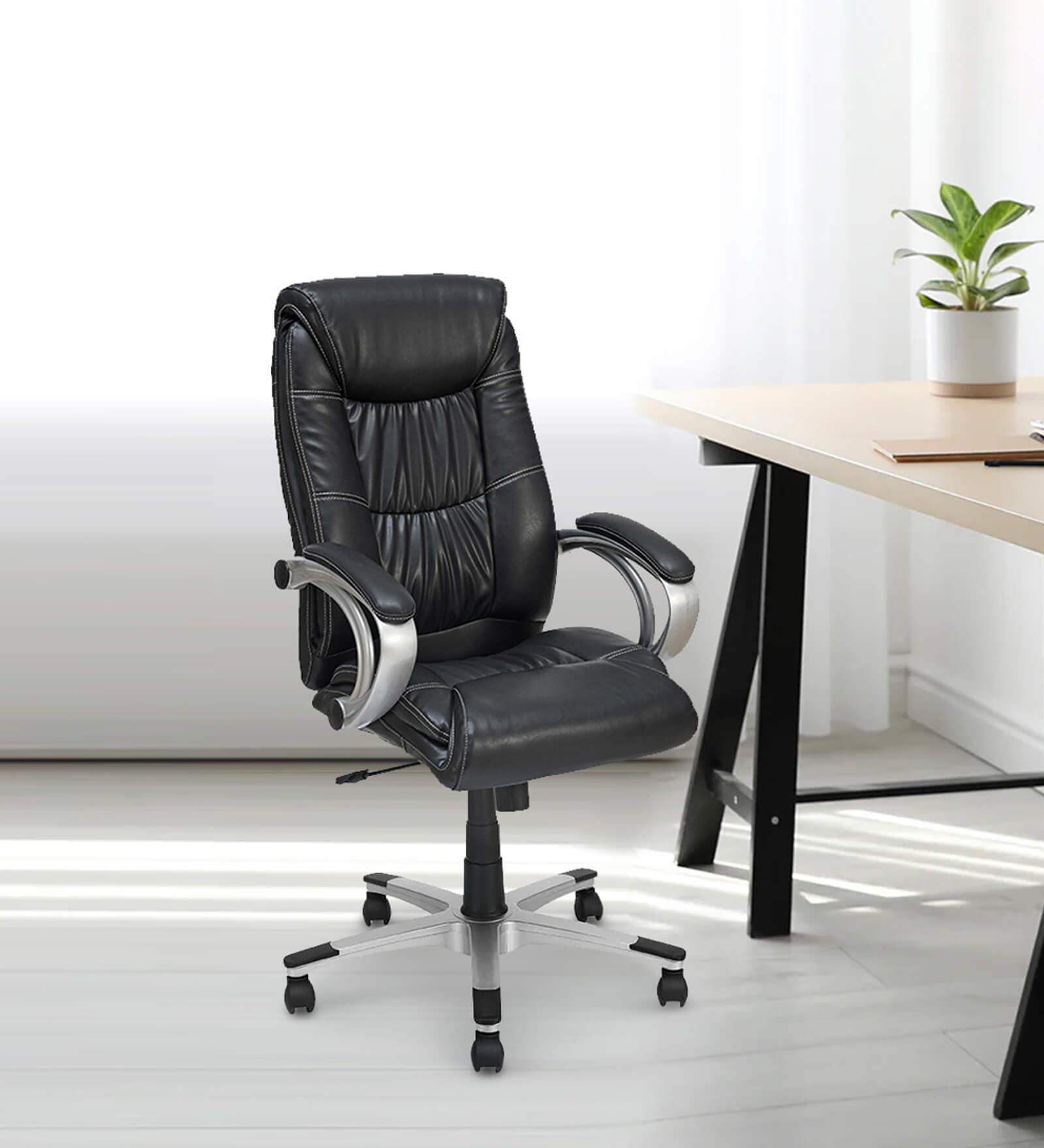 Libra  Leatherette Office Chair in Black