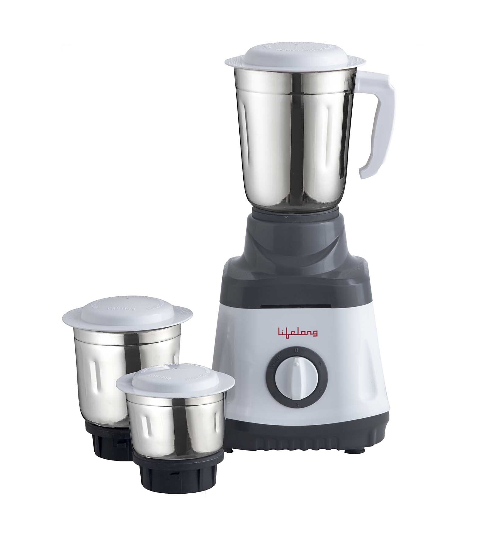 Buy Lifelong LLMG74 750W Mixer Grinder with 3 Jars in White and Grey