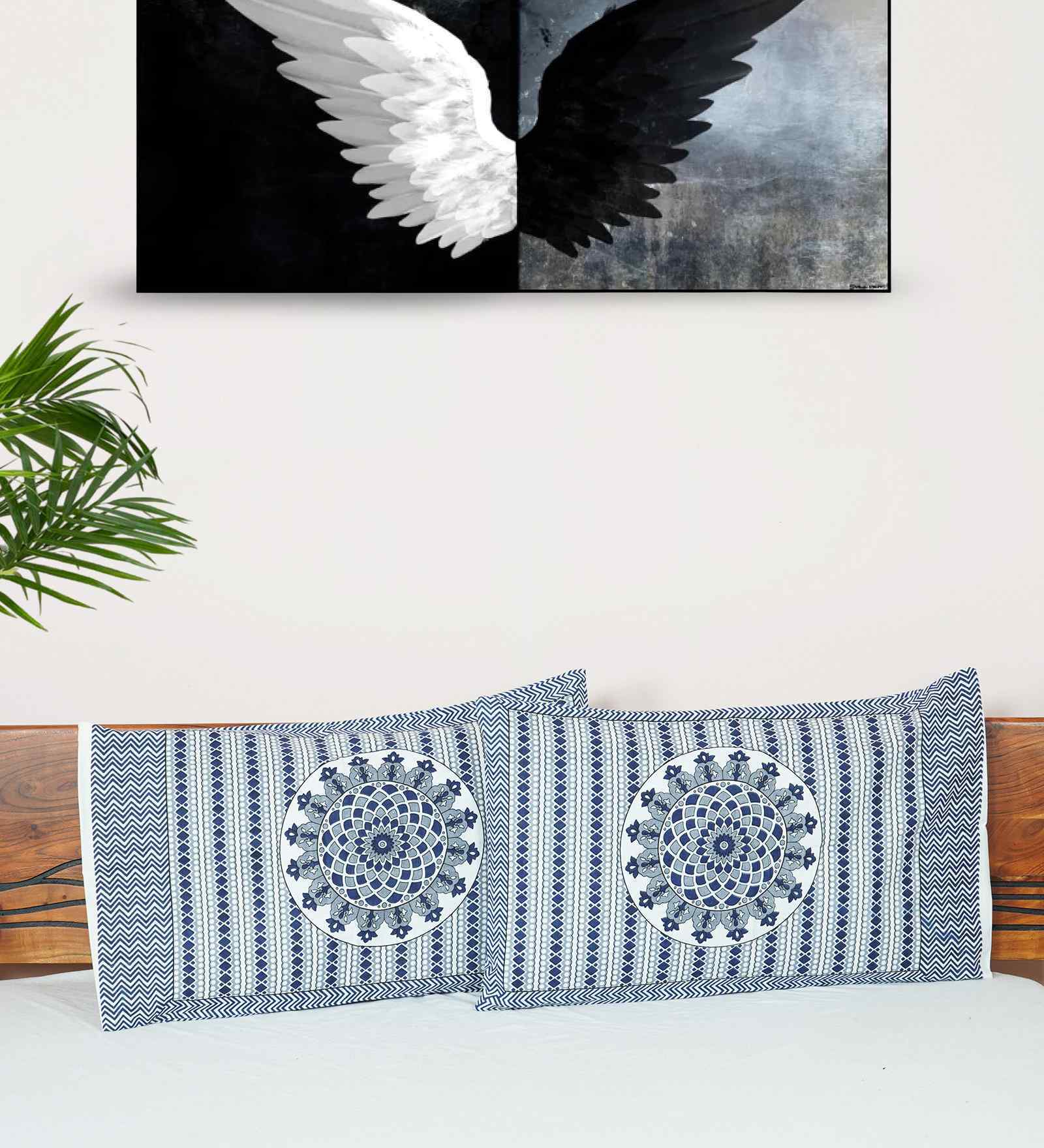 Light Blue Cotton Premium Quality 210 TC (18*28 Inches) Pillow Covers Set