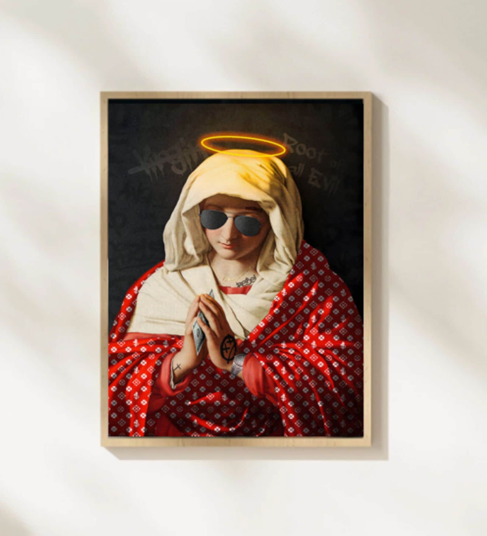 MADONNA HALO POP ART HD Poster With Brown Frame, 12.5 X 17.3 Inches