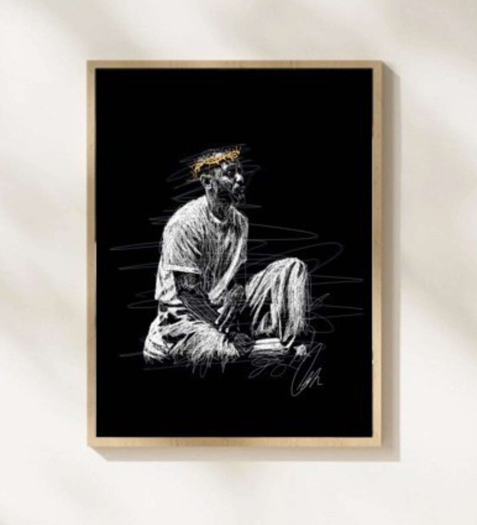 MONEY LOVE HD Poster With Brown Frame, 12.5   17.3 Inches