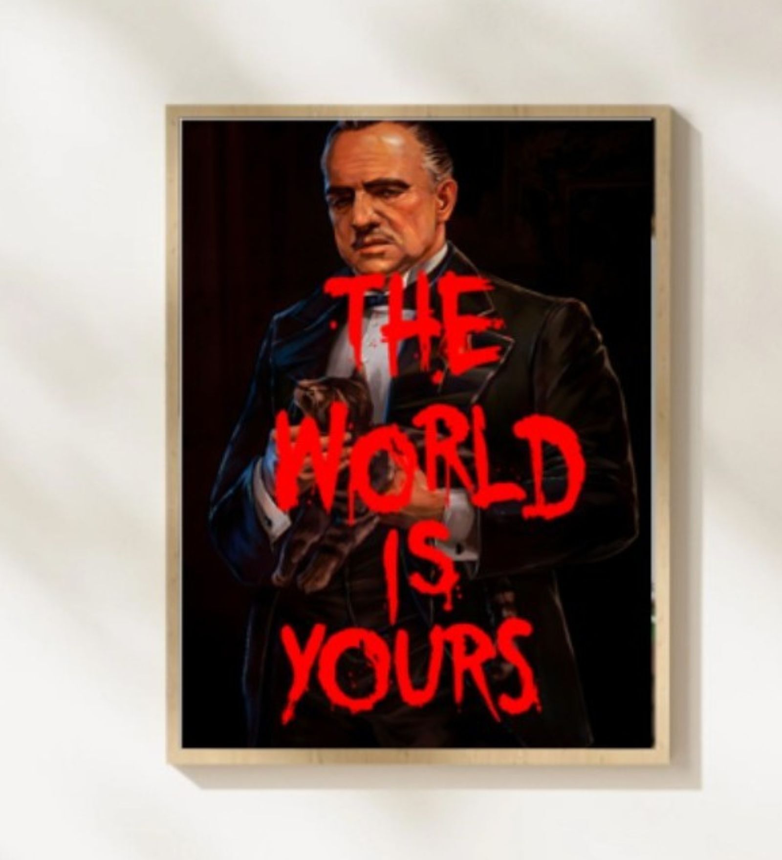 GOD FATHER HD Poster With Brown Frame, 12.5   17.3 Inches