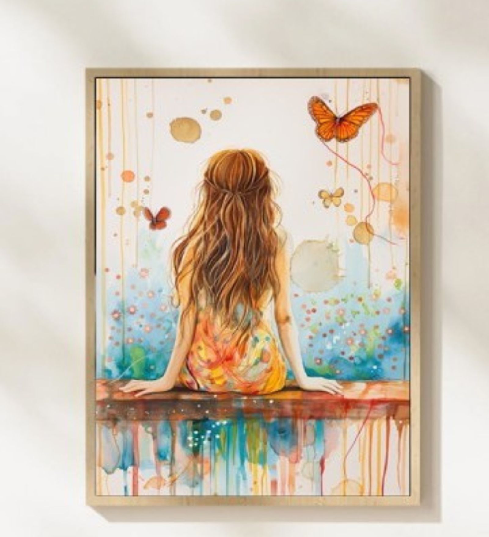 BOHO MUSE WALL ART FRAME HD Poster With Brown Frame, 12.5   17.3 Inches