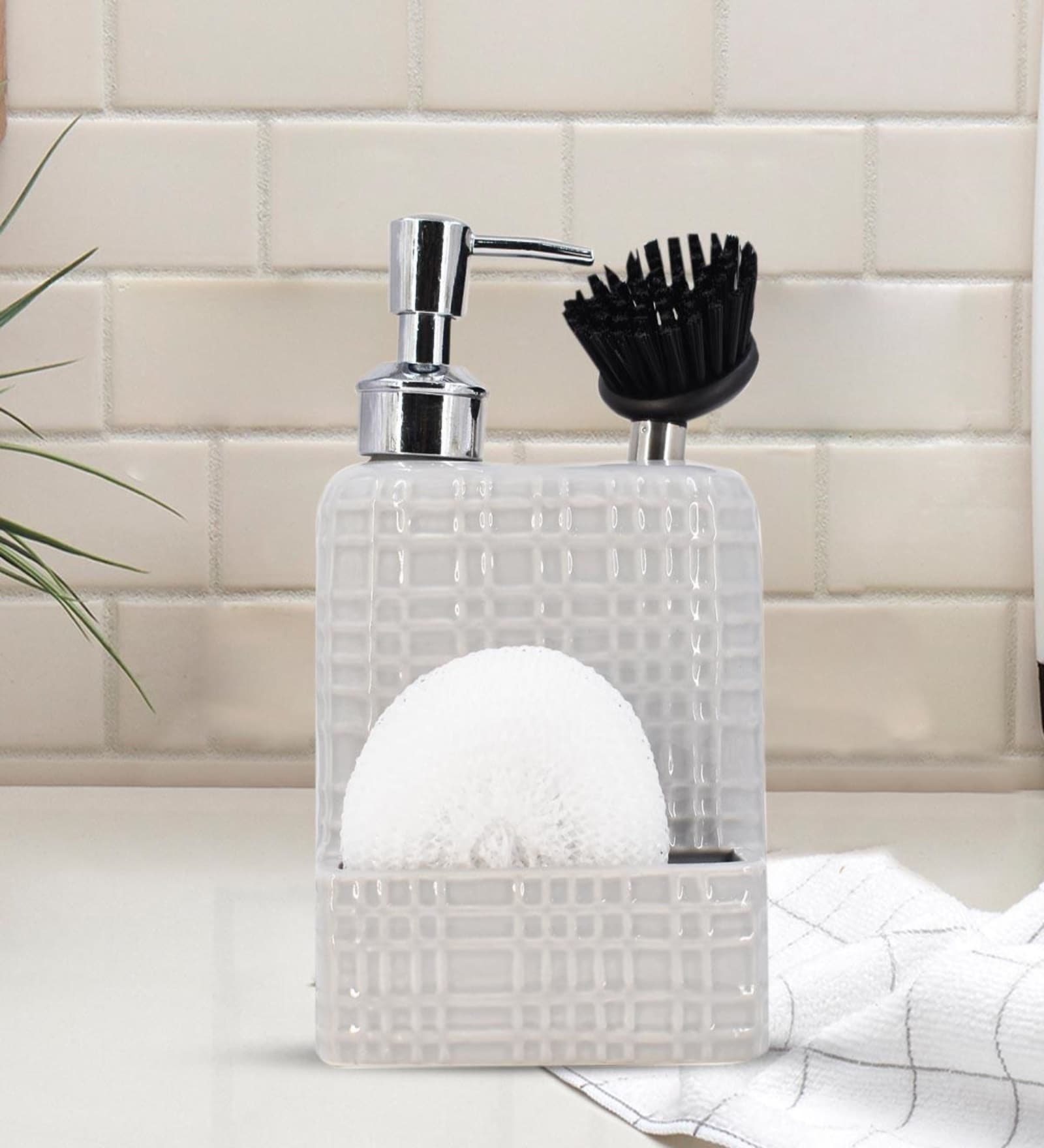 Light Grey 300 ml Ceramic Liquid Soap Dispenser 