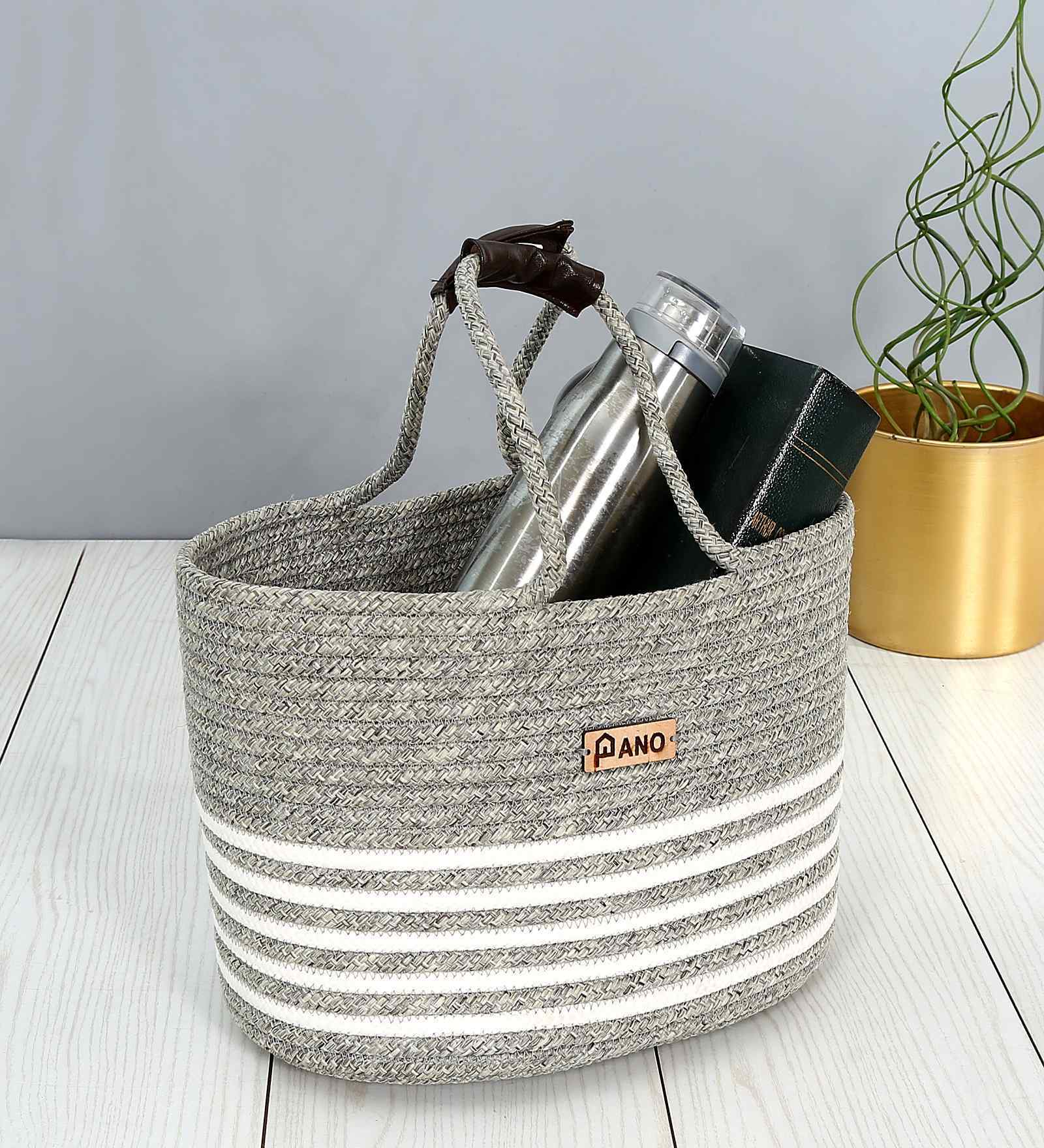 Light Grey Polypropelyene Braided Monaco Storage Basket