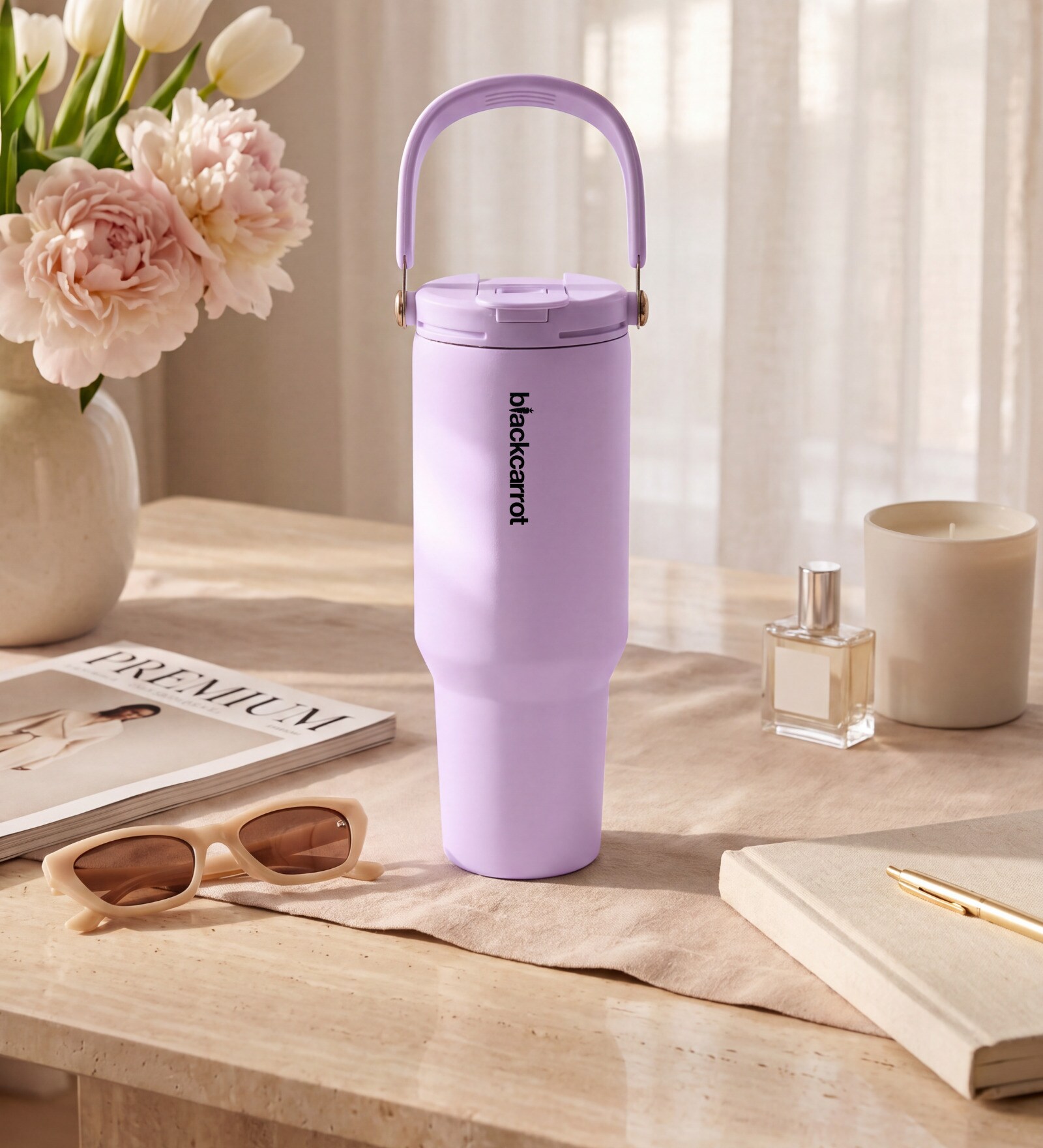 Light Pink DualSip Stainless Steel Double Wall Insulated Tumbler 1.2 Litre