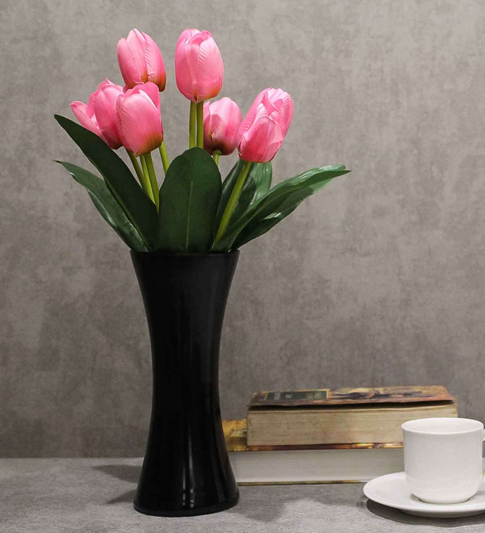 Pink Polyester Tulips Artificial Flowers
